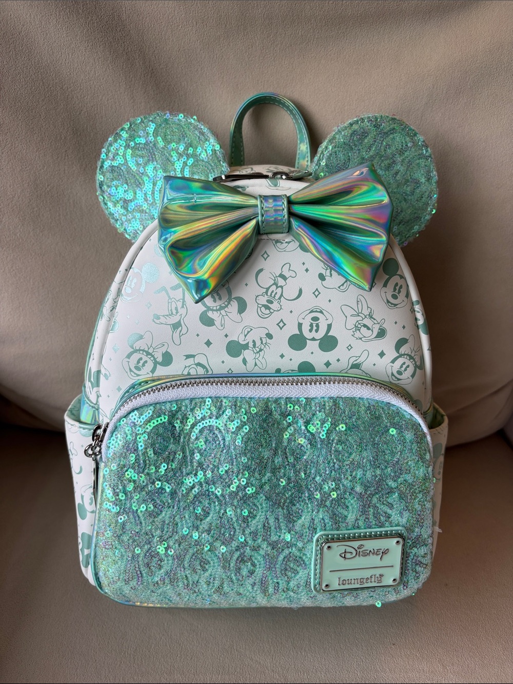 Disney 100 Loungefly Sequin Backpack NWT - Picture 4 of 12
